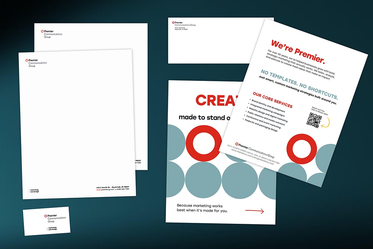 Premier Design Studio rebrand, new logo