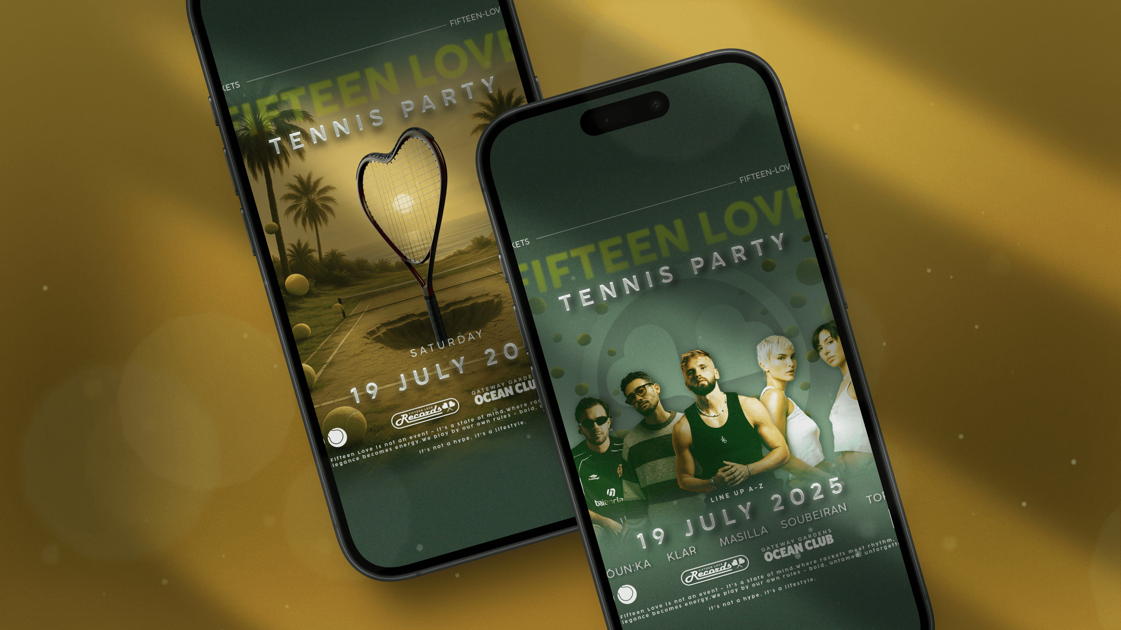 Fifteen Love Tennis Party Graphic Design