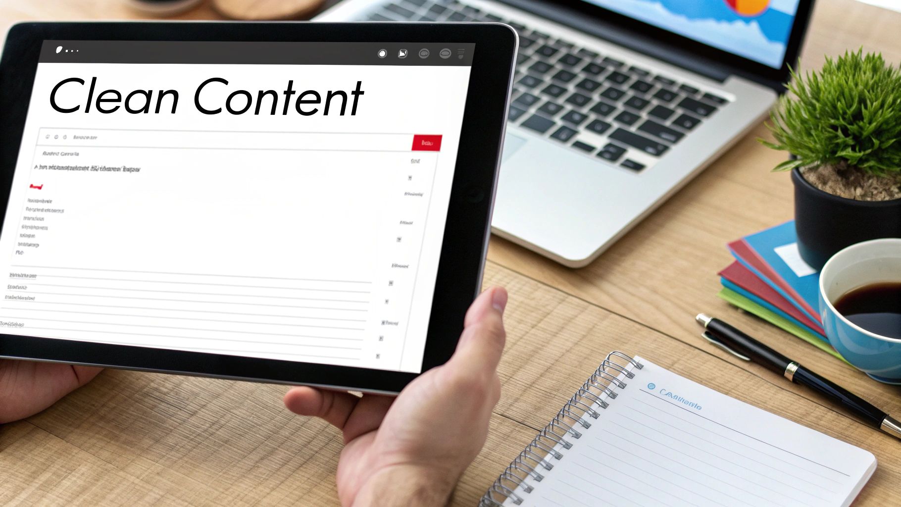 Person writing on a laptop, representing email content creation