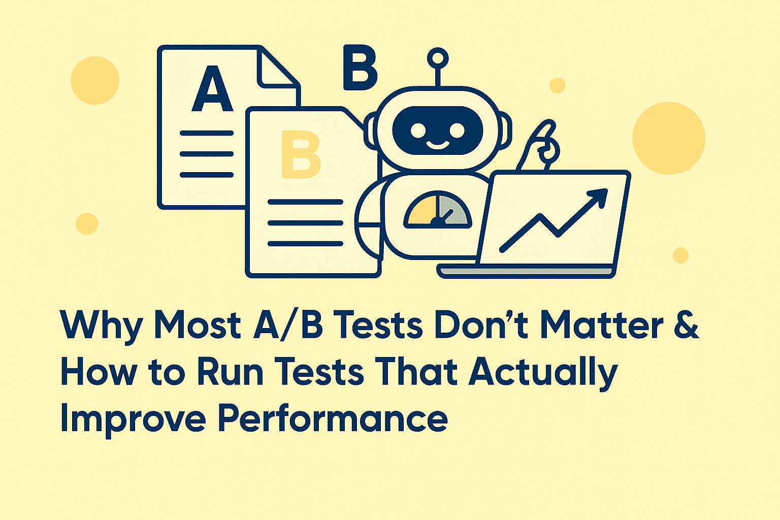 A friendly robot explaining why A/B Don't Matter and how to run tests that actually improve performance