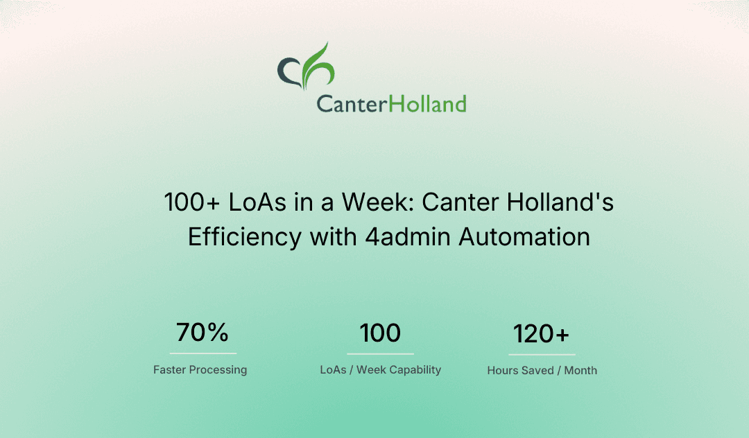 How Canter Holland Transformed LOA Processing with 4admin Automation