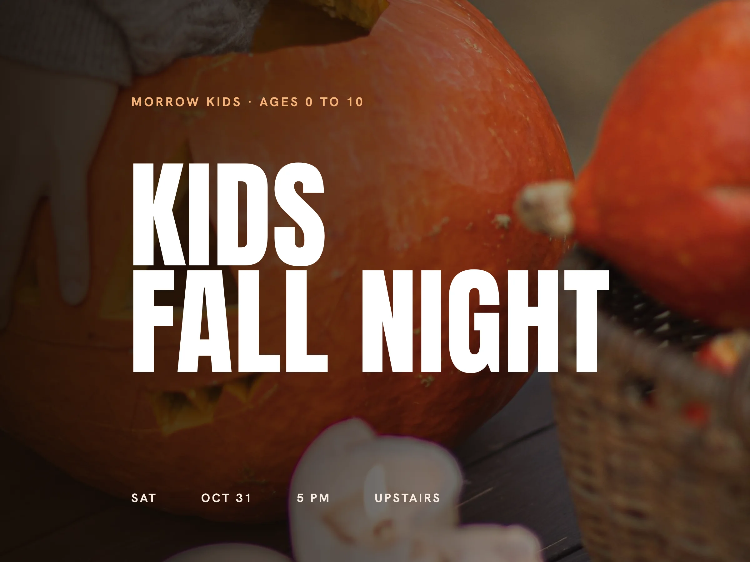 Poster: Kids Fall Night, Saturday October 31, 5 PM