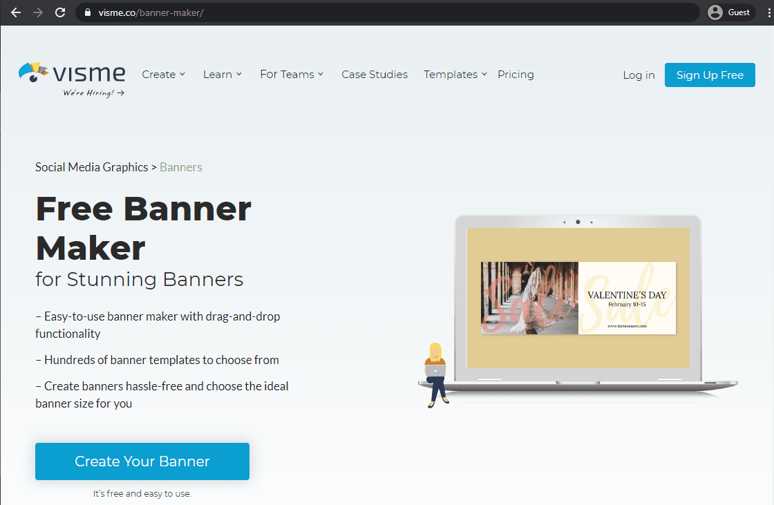 visme landing page