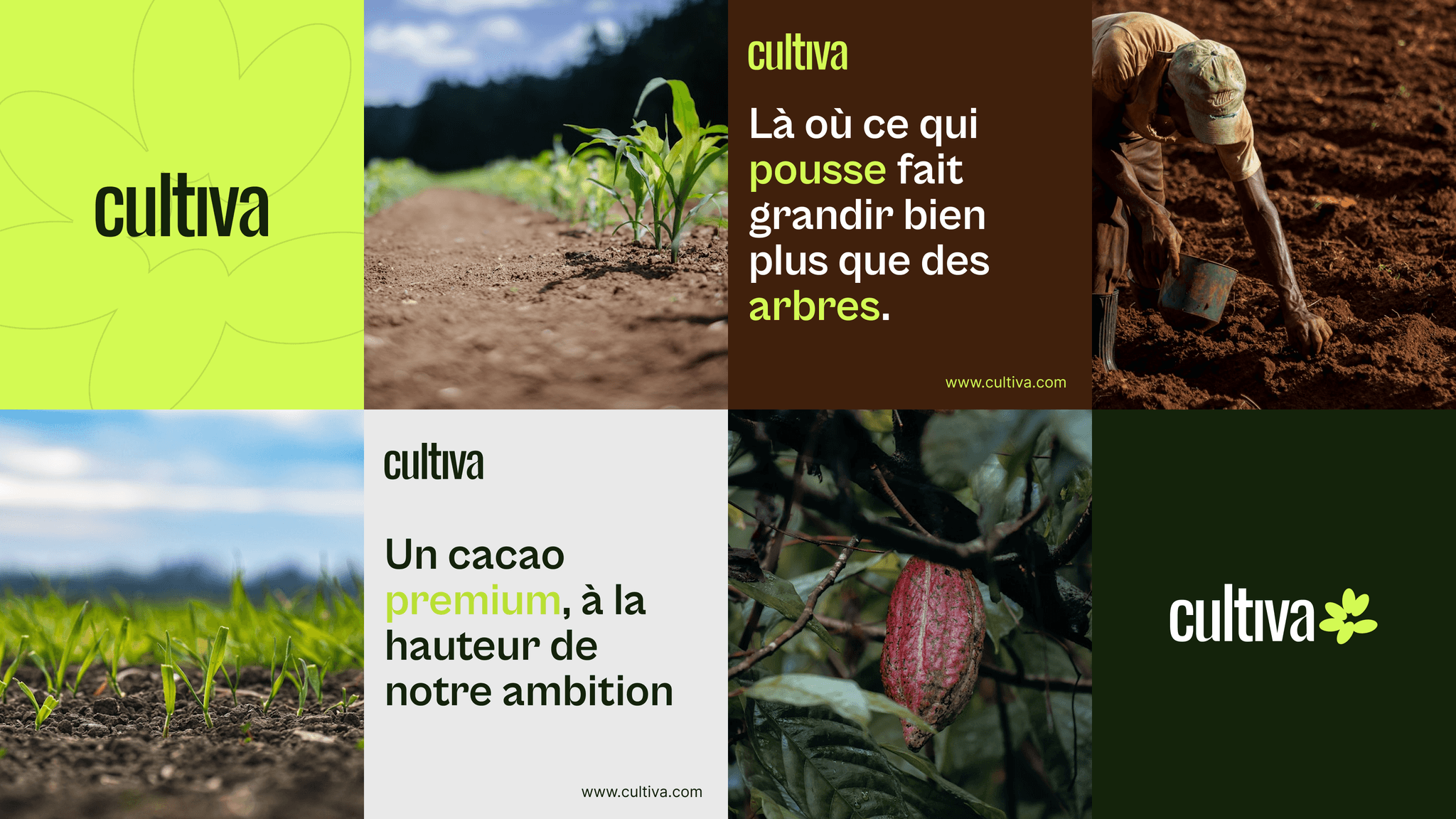 Custom Cultiva brand identity design - logo and visual system by Logomint