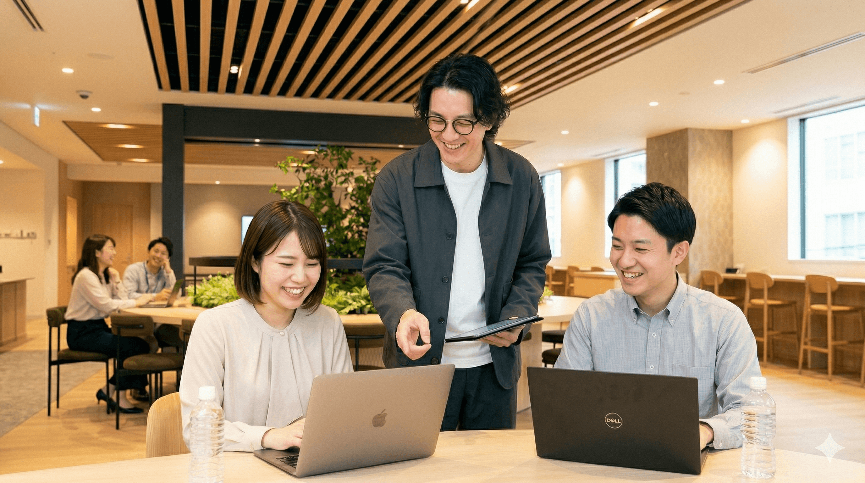 チームで一緒に取り組む様子