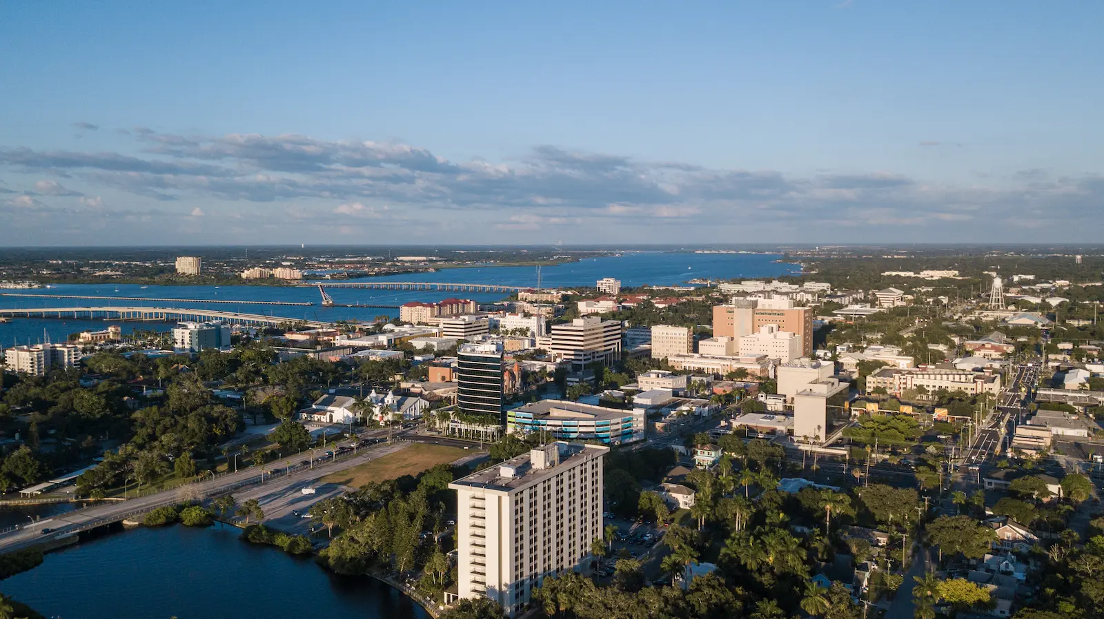 aerial view of downtown bradenton, fl