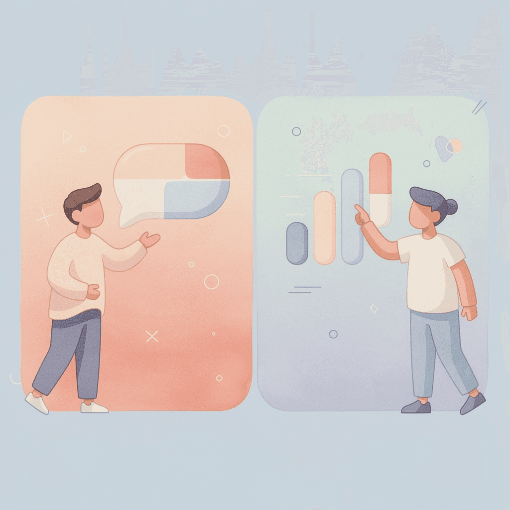 Split scene showing different types of traders with contrasting approaches
