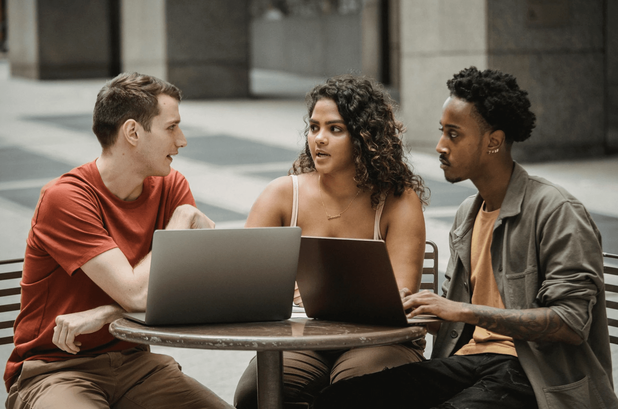 students studying together