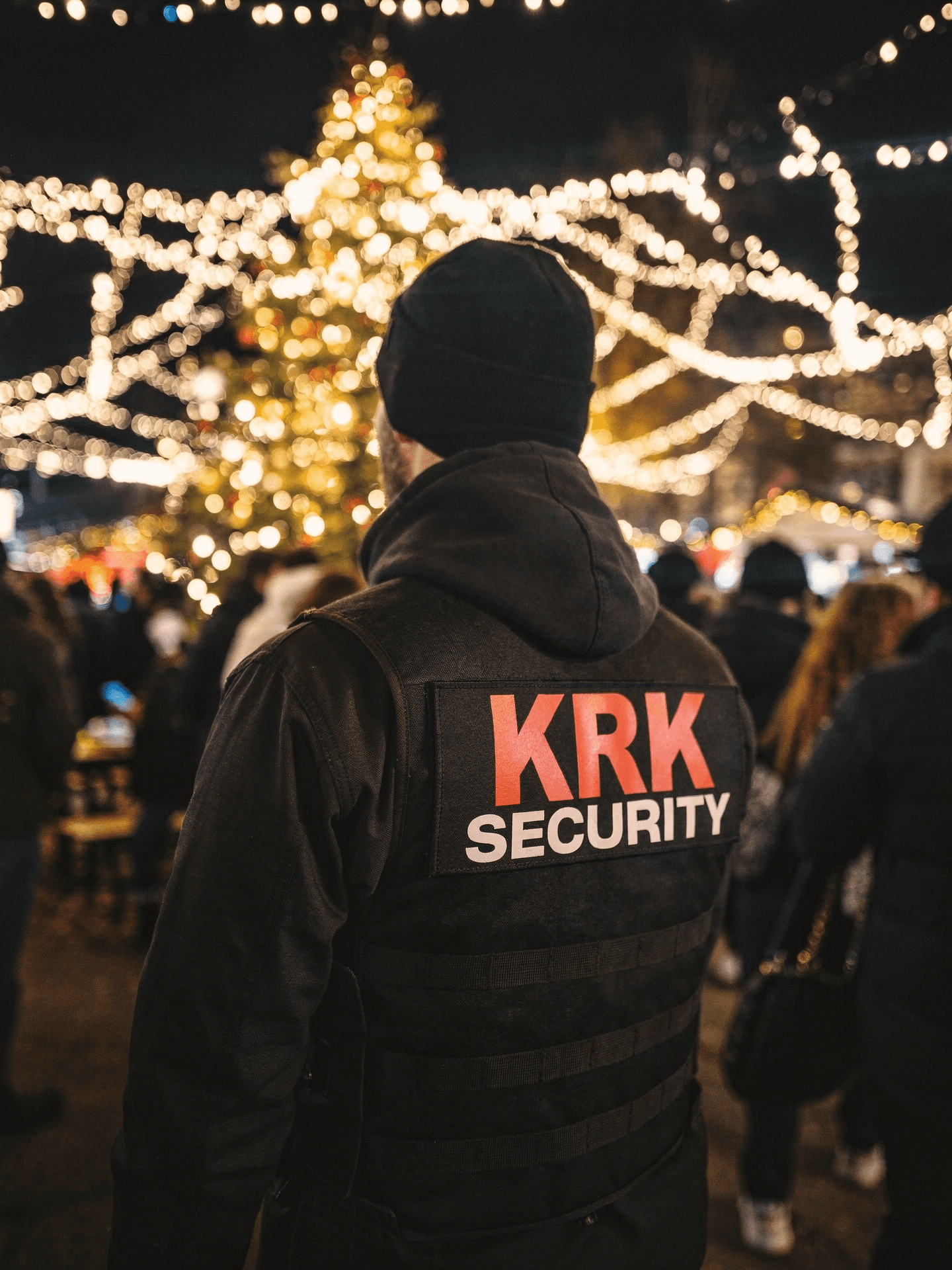 Agent KRK Security en surveillance lors d'un événement au marché de nöel à Genève