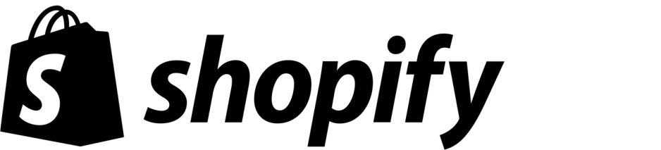 Shopify Logo in schwarz mit transparentem Hintergrund