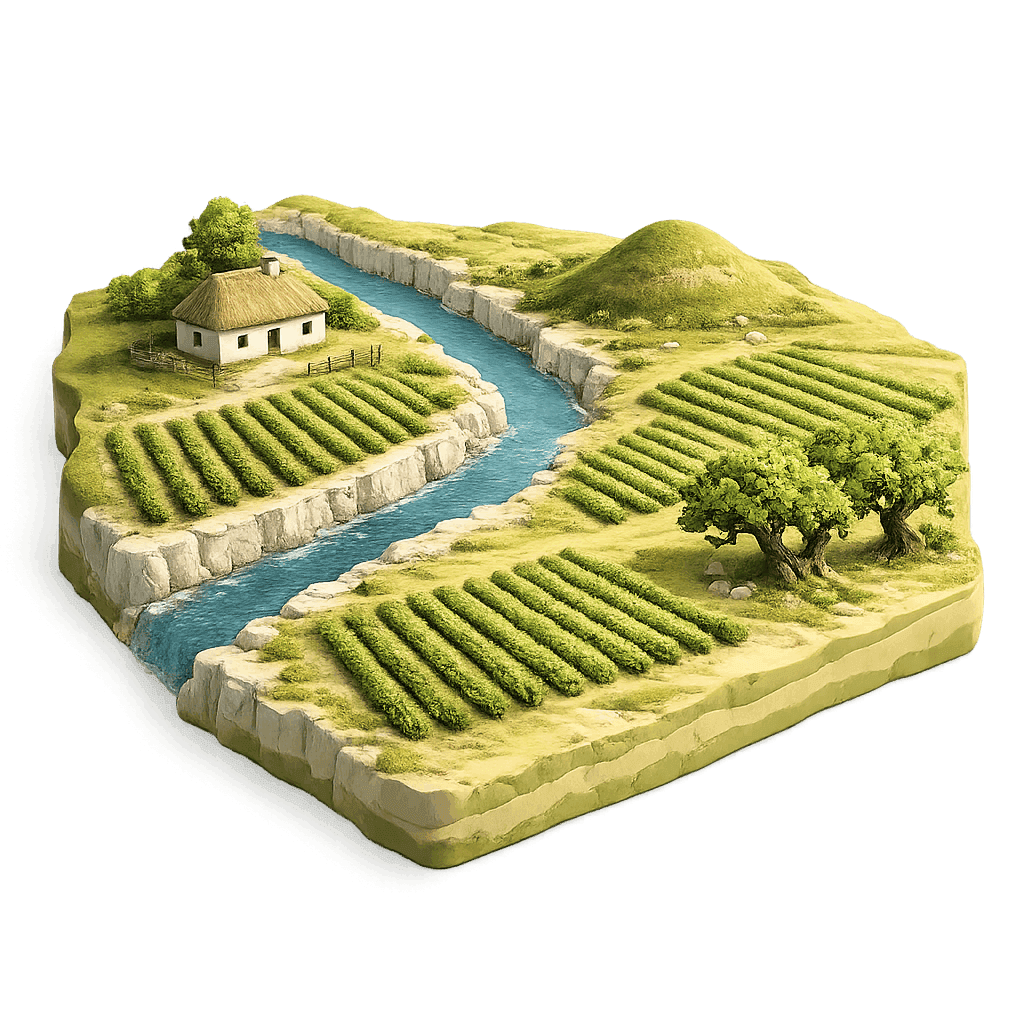 Artistic illustration of the Rostov Oblast wine region.