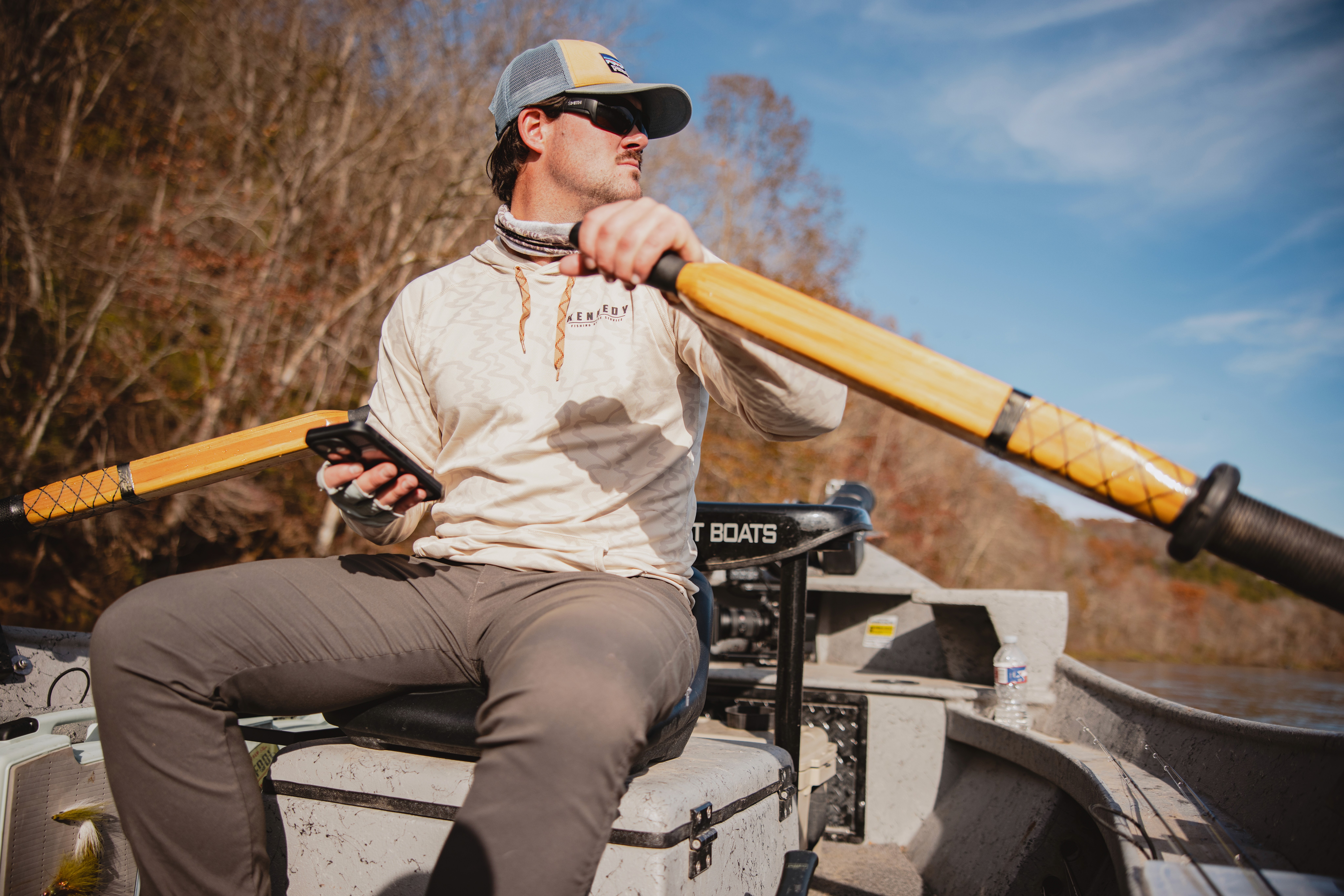 Artistic portrait with red and blue lighting creating a dramatic effect