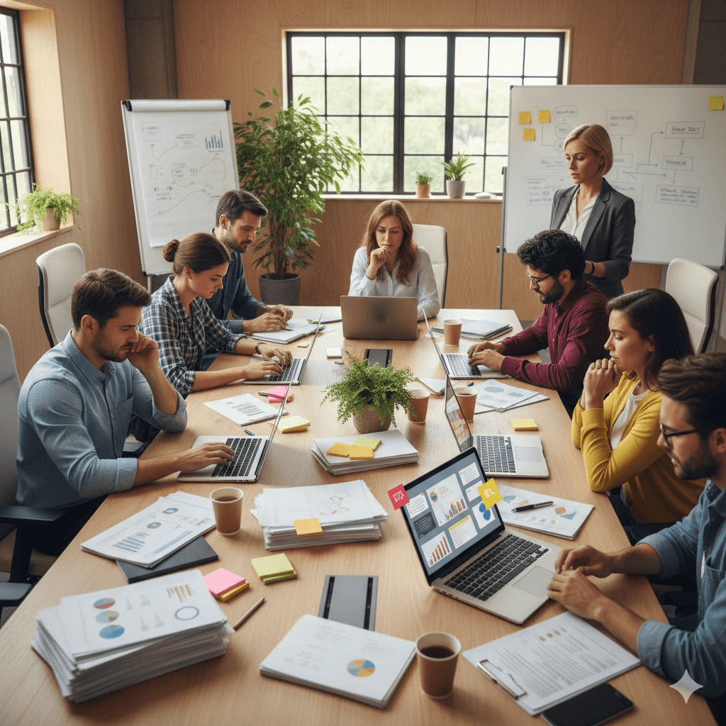 man standing in front of group of men