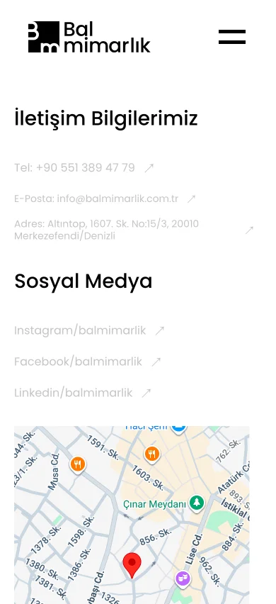 Mobile website mockup contact