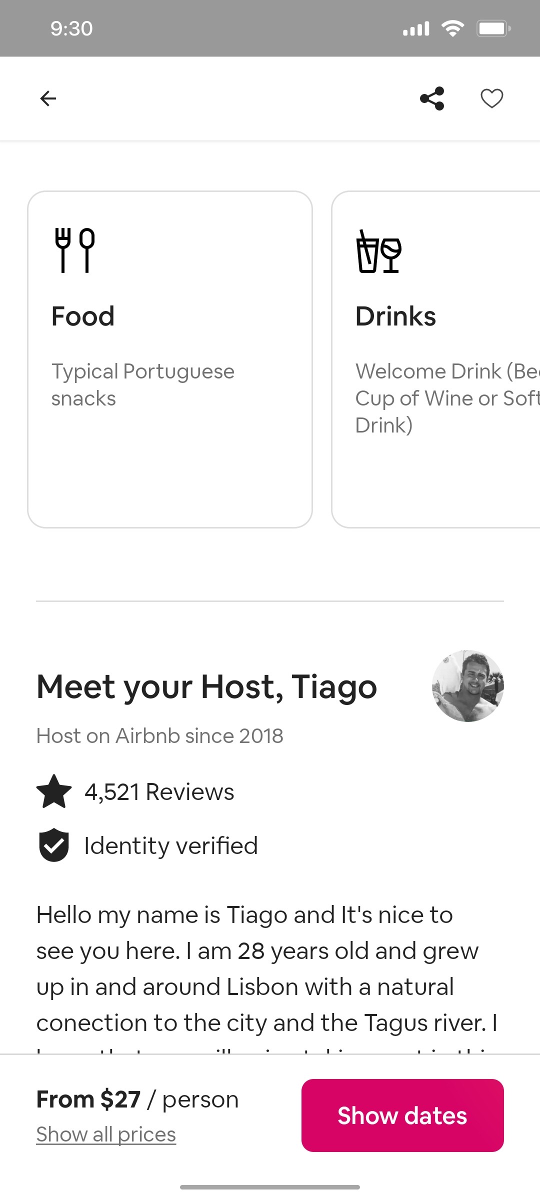 Airbnb Experience 2 screen