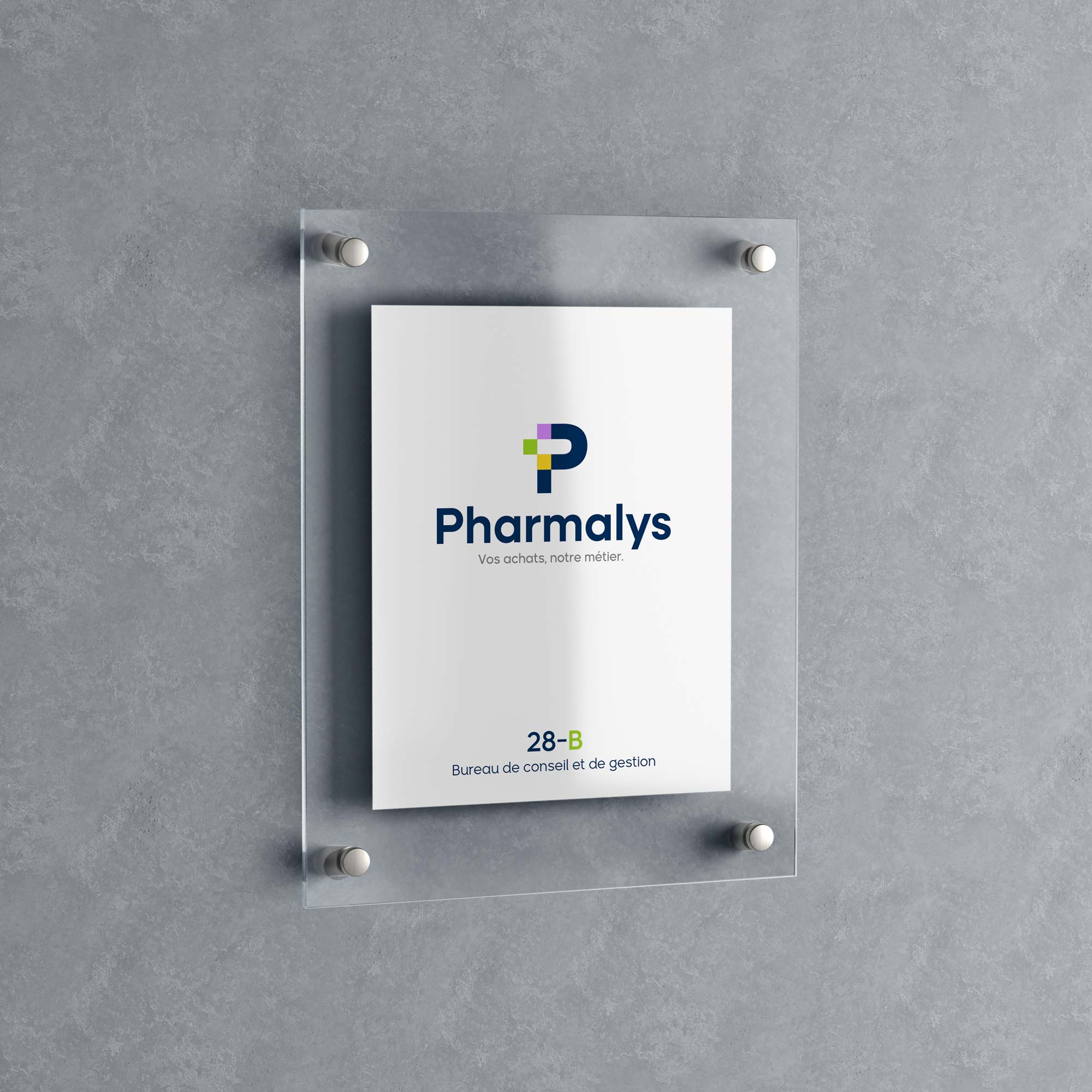 Plaque professionnelle avec logo Pharmalys