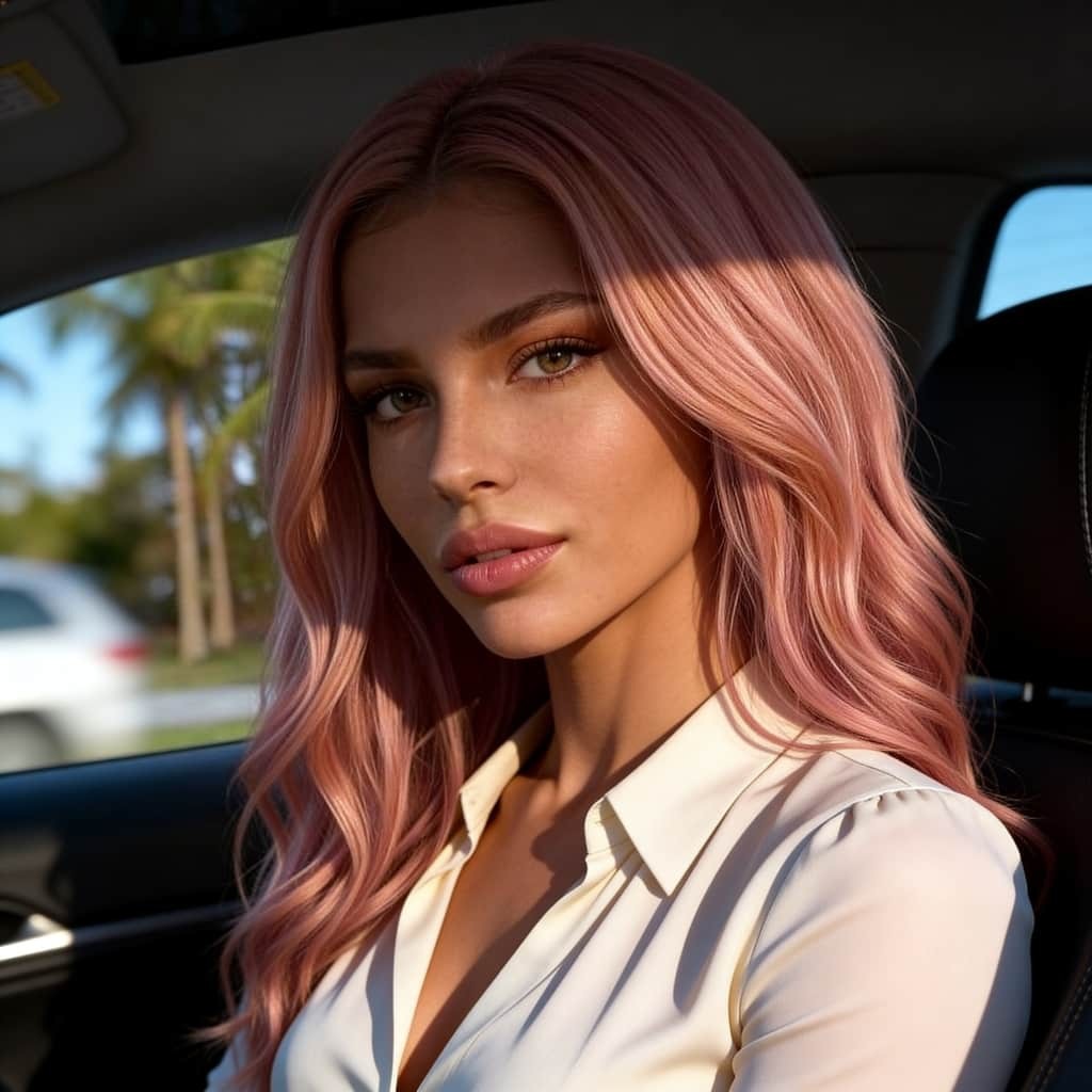 Seedream 5.0, pink hair ai girl