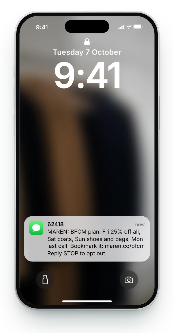 The four-day plan as a notification on an iPhone lock screen