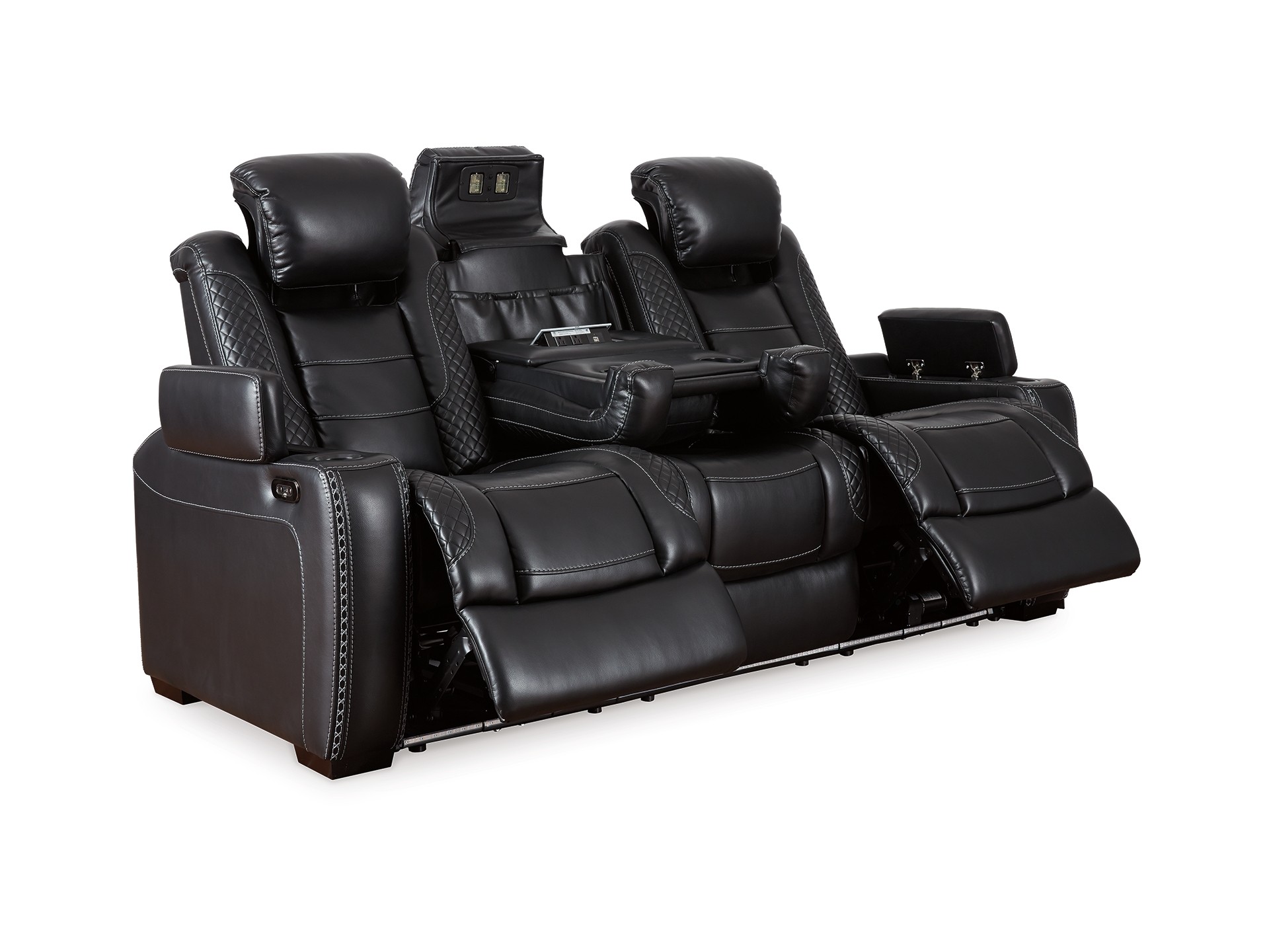 "Side view of Dual Power Reclining Sofa showcasing its functionality"