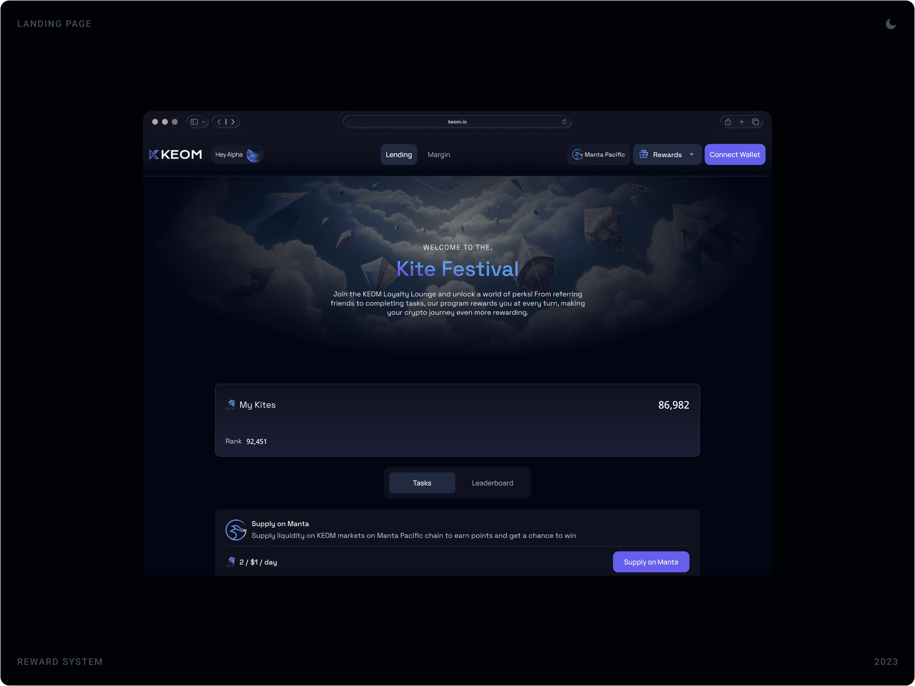Innovative Web3 Reward System Section Design