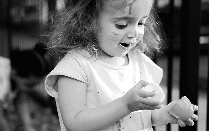 Girl holding easter eggs
