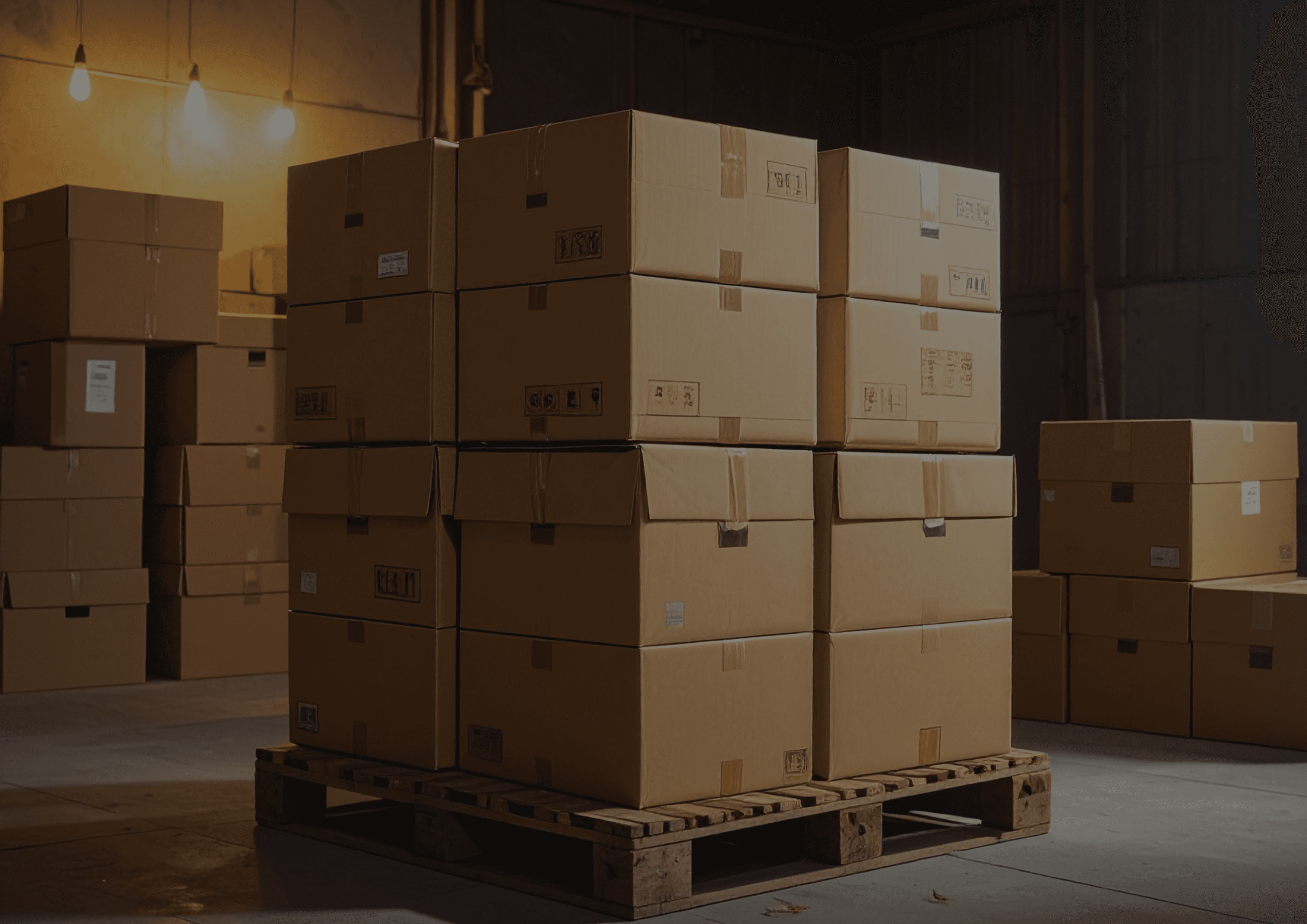 material handling experts stacatruc with boxes in warehouse