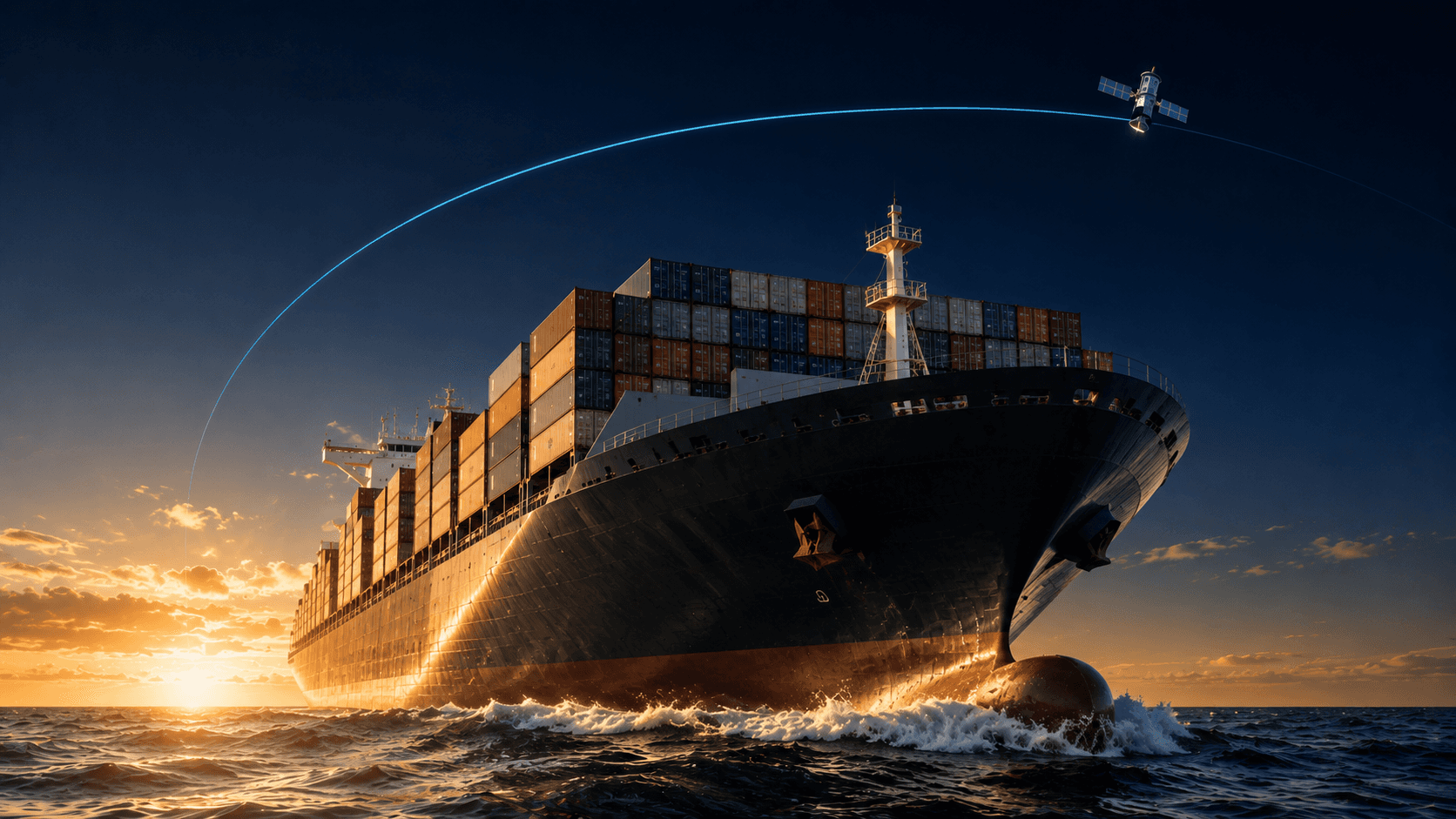 Container ship representing maritime and geospatial operations