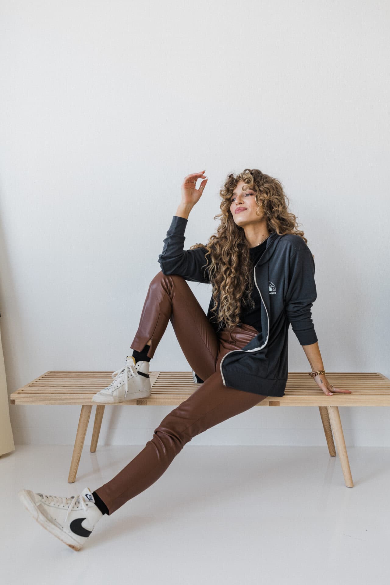 woman sitting on bench