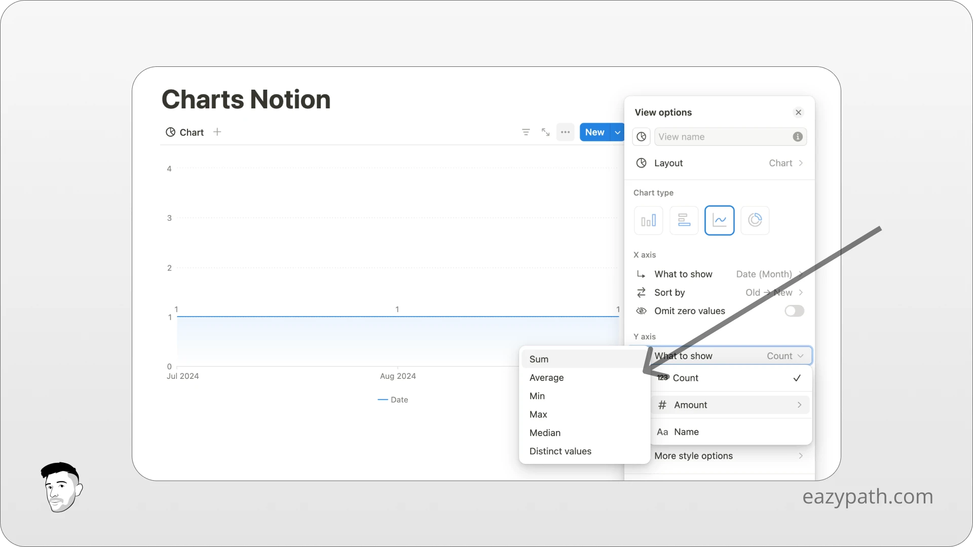 How to create a chart in Notion - Step 4