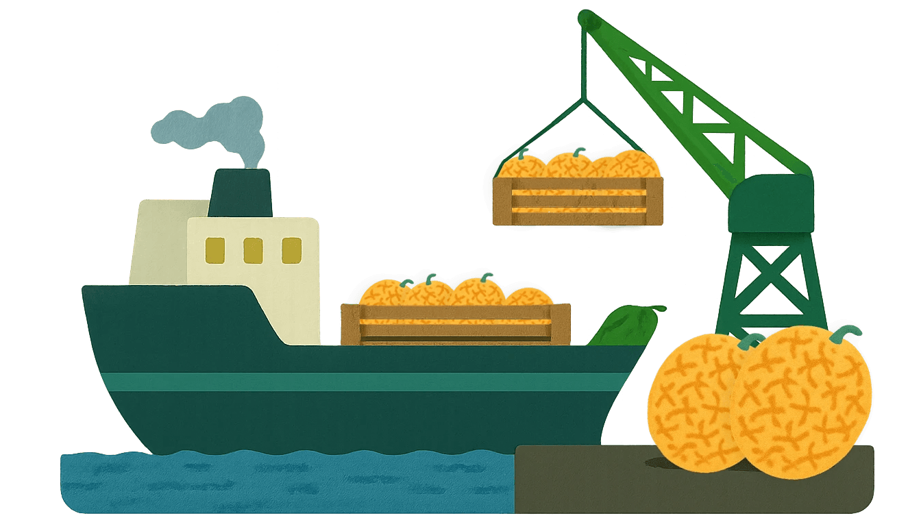Global Producer Truck bringt die Früchte zum Hafen
