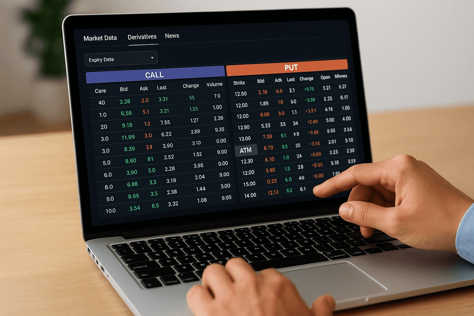 Understanding the option chain interface