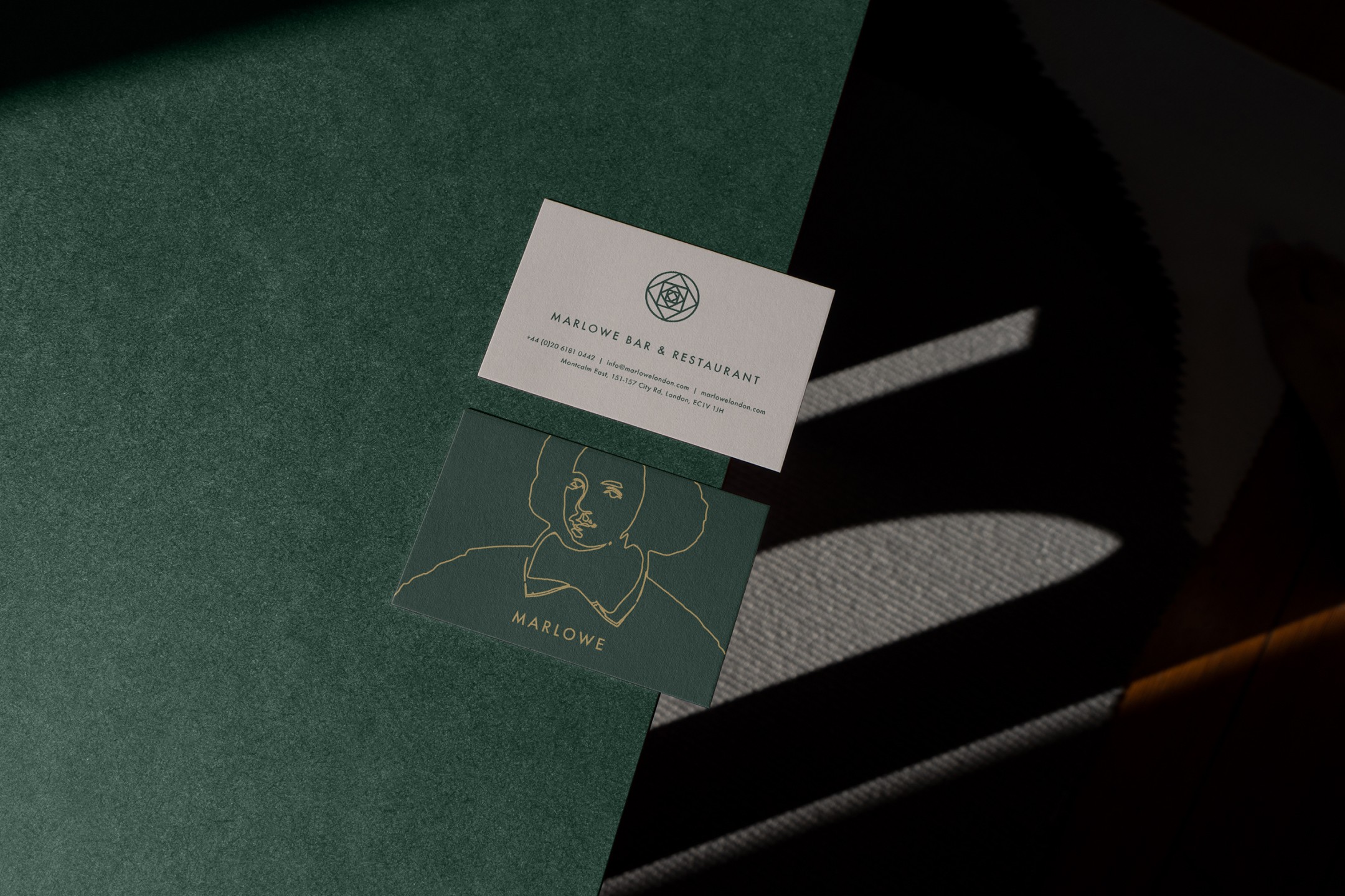 Marlow bar business card design