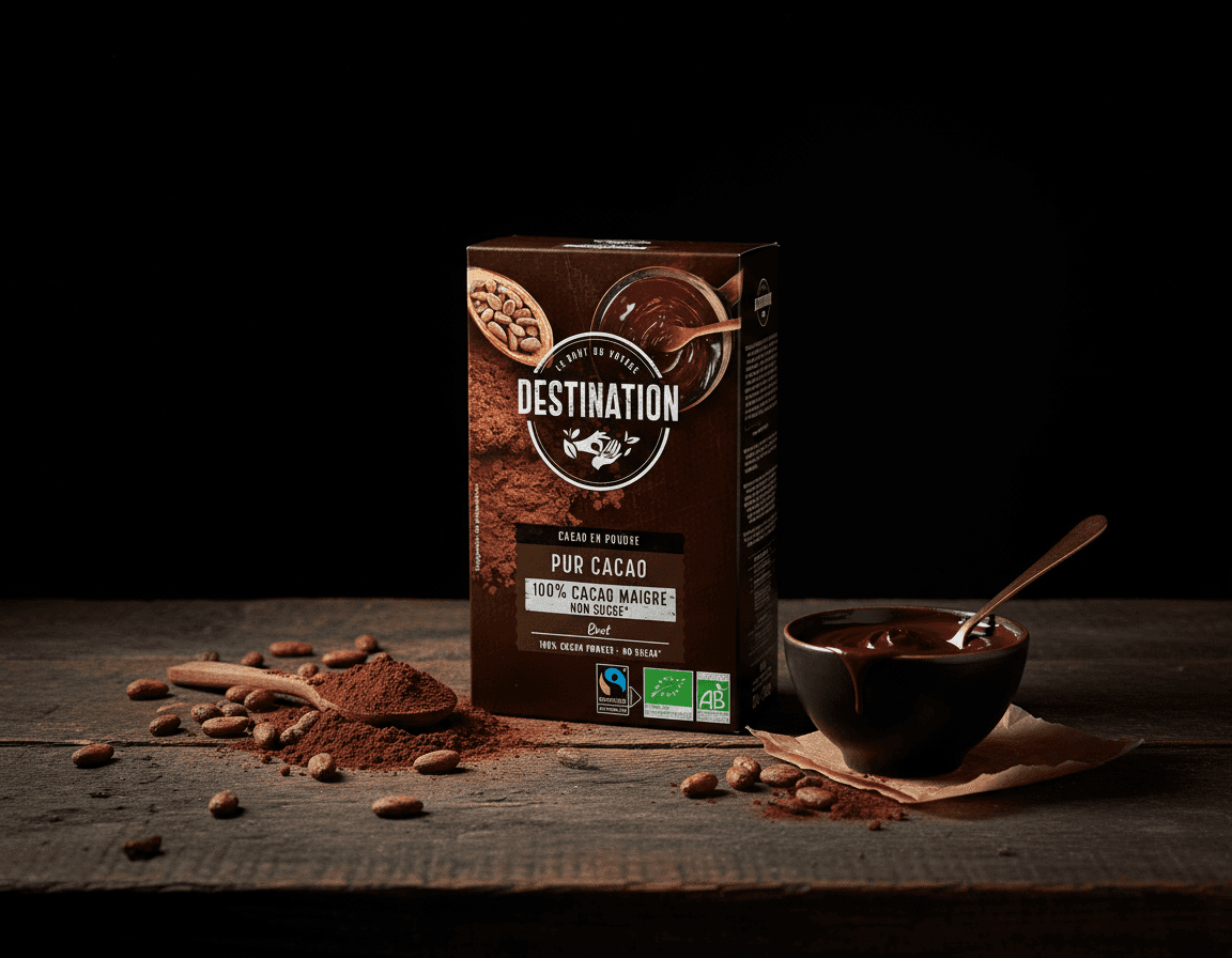 100% cacao powder for flavour and antioxidants