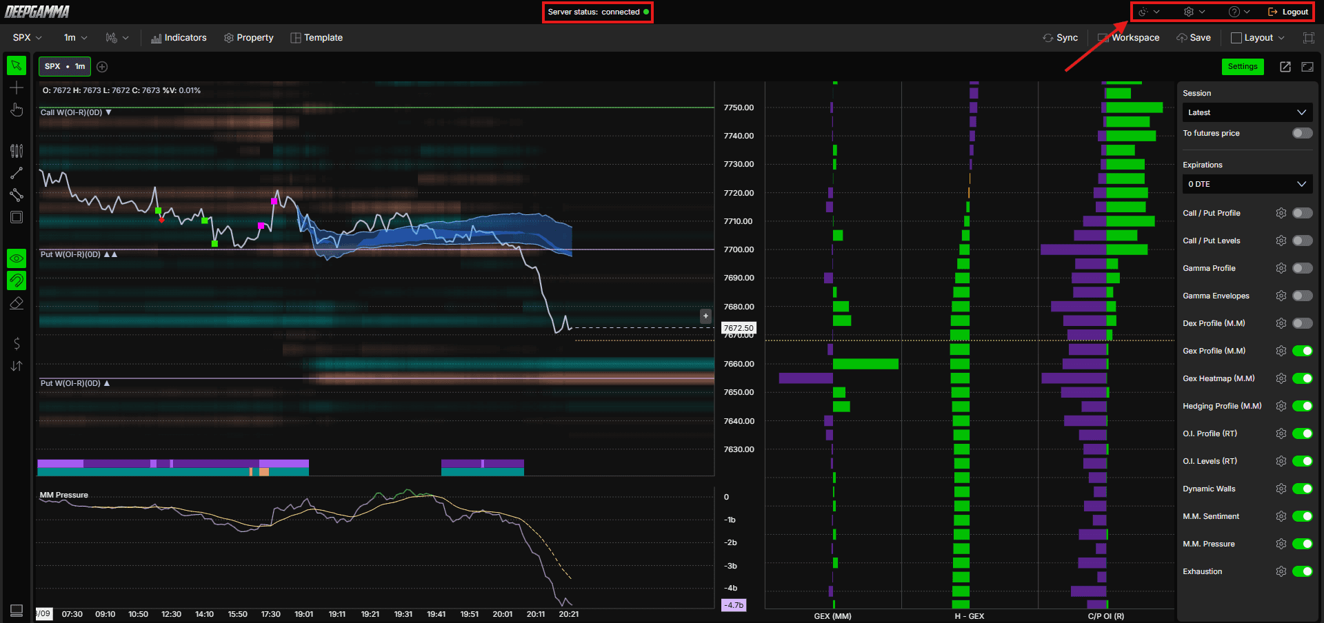 DeepGamma Web - Platform Overview. Top Bar screenshot 4.