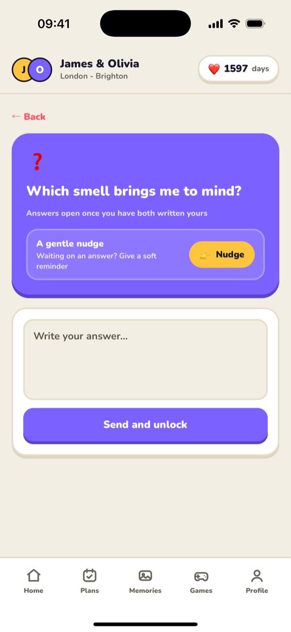 Question of the day screen