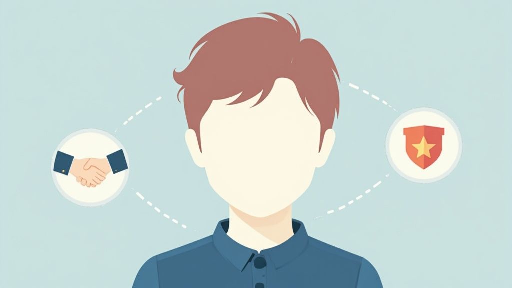 Eine selbstbewusste Frau blickt in die Kamera, was Professionalität und Vertrauen für ihr Profilbild ausstrahlt