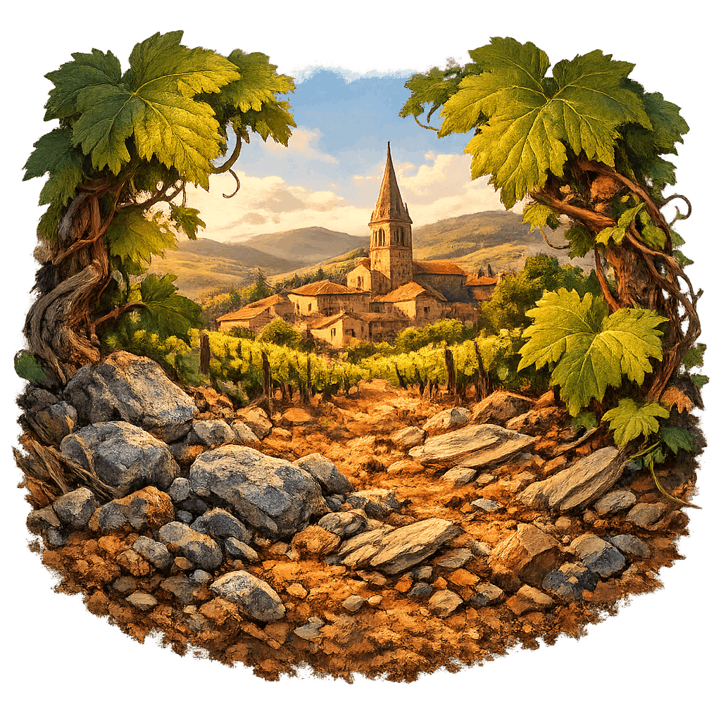 Detailed graphic of the Juliénas wine region.