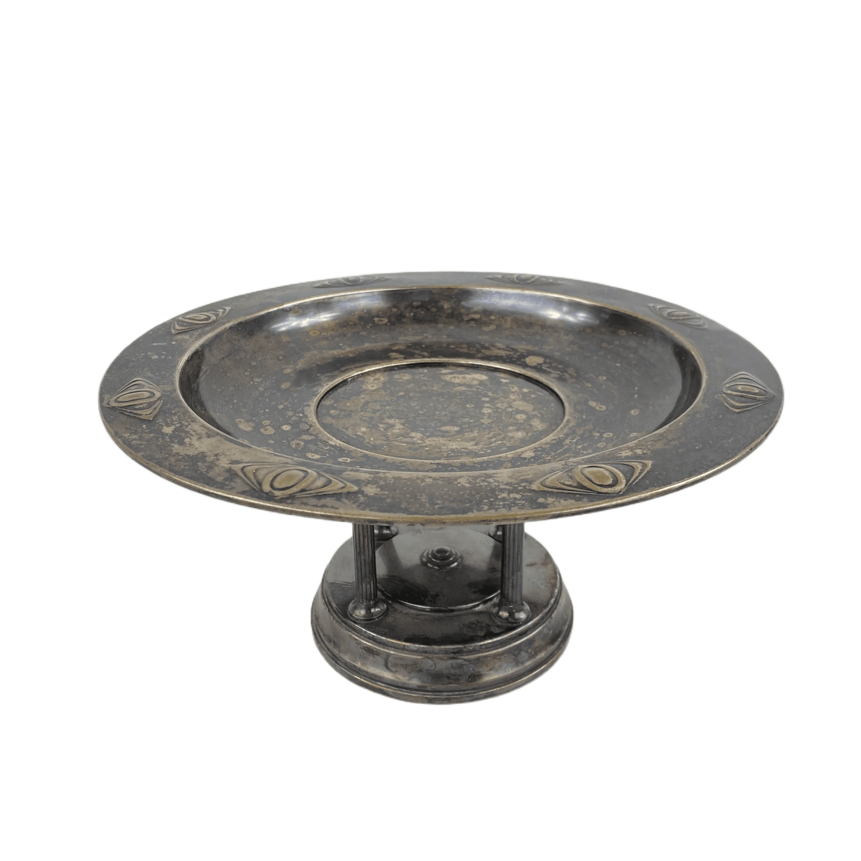 Frutero Artesanal Antiguo 1900's Latón con Baño de Plata