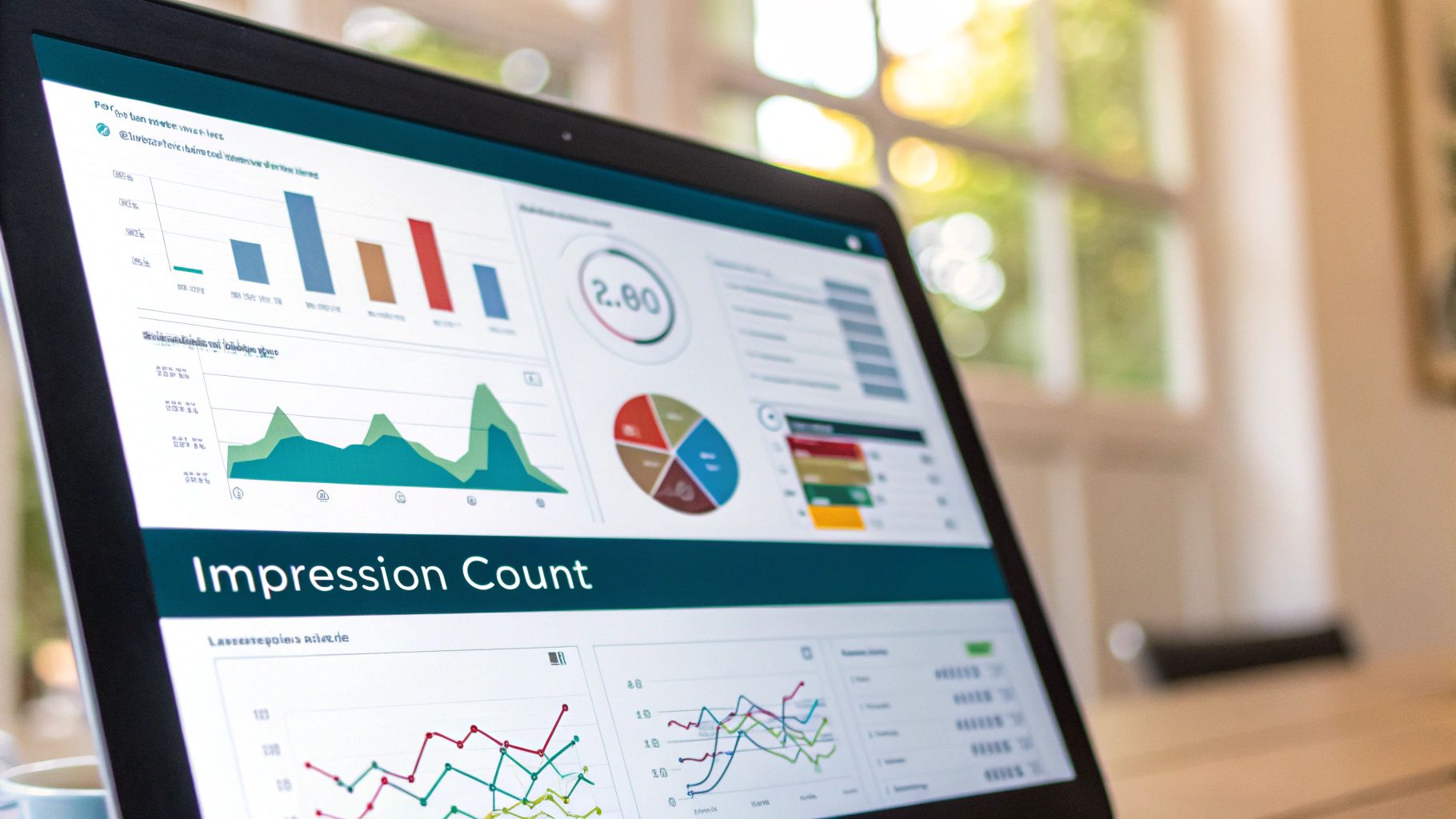 A graph showing upward trending analytics, symbolizing growth from LinkedIn impressions.