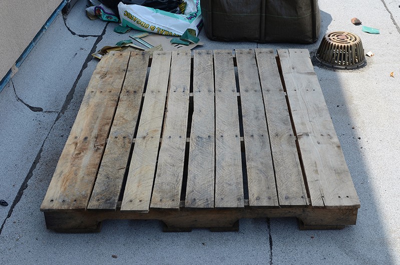 wood strips nailed down