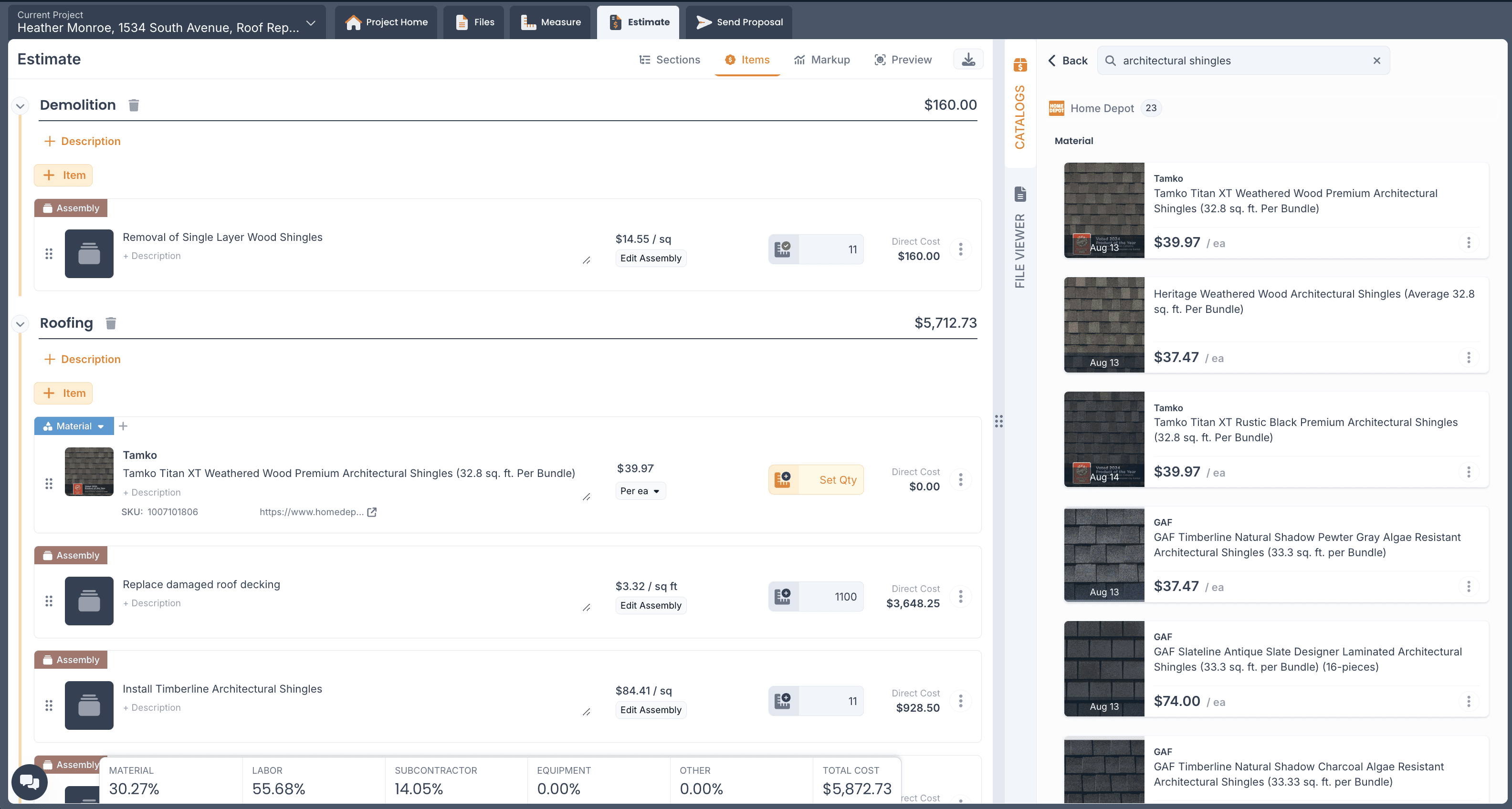 roof estimating software