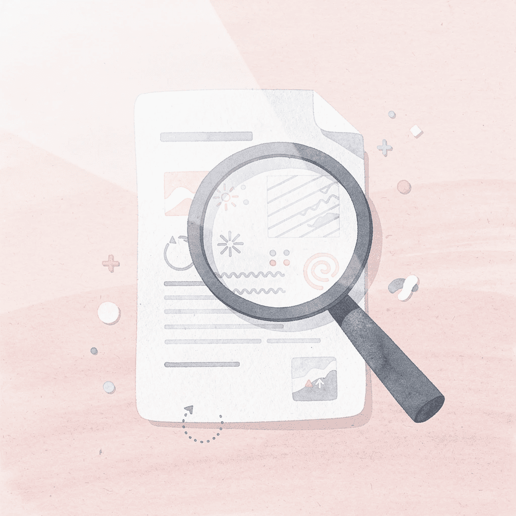 Magnifying glass examining academic profile elements representing assessment uncertainty