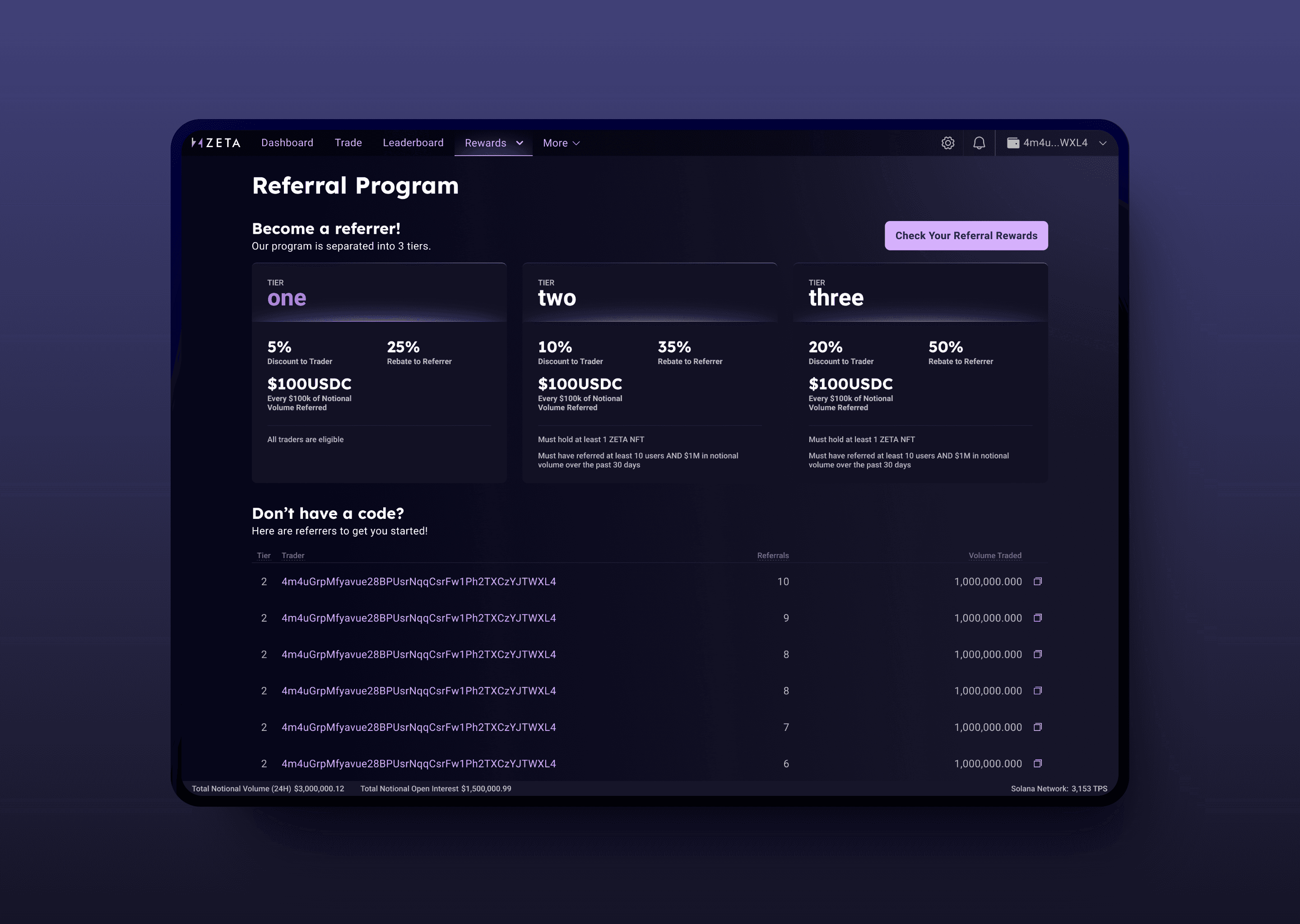 referral program screen