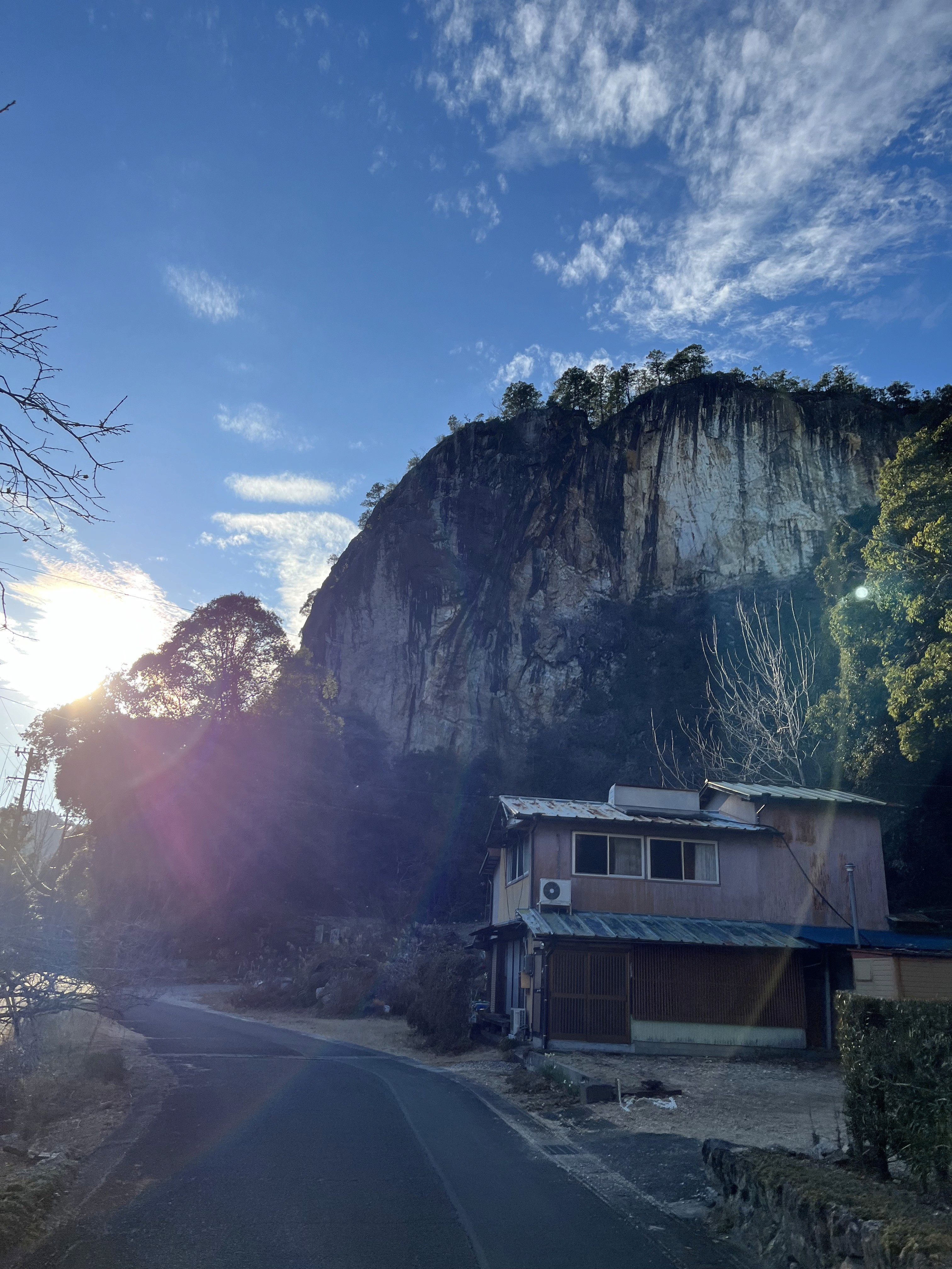 Large boulder on a mountain in Shinshiro, Aichi, Japan