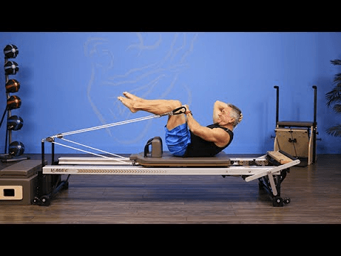 Pilates Reformer Ab Exercises - reverse crunches on supine