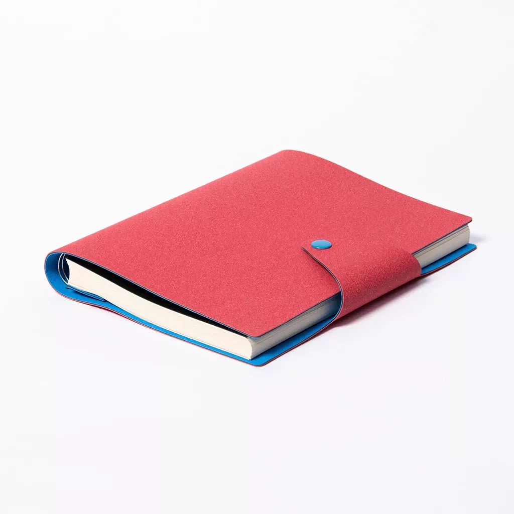 Custom A5 spiral bound notebook with button closure