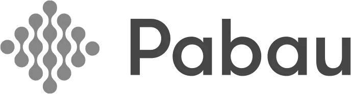 Logo of Pabau, featuring a stylized snowflake design in gray and blue colors.