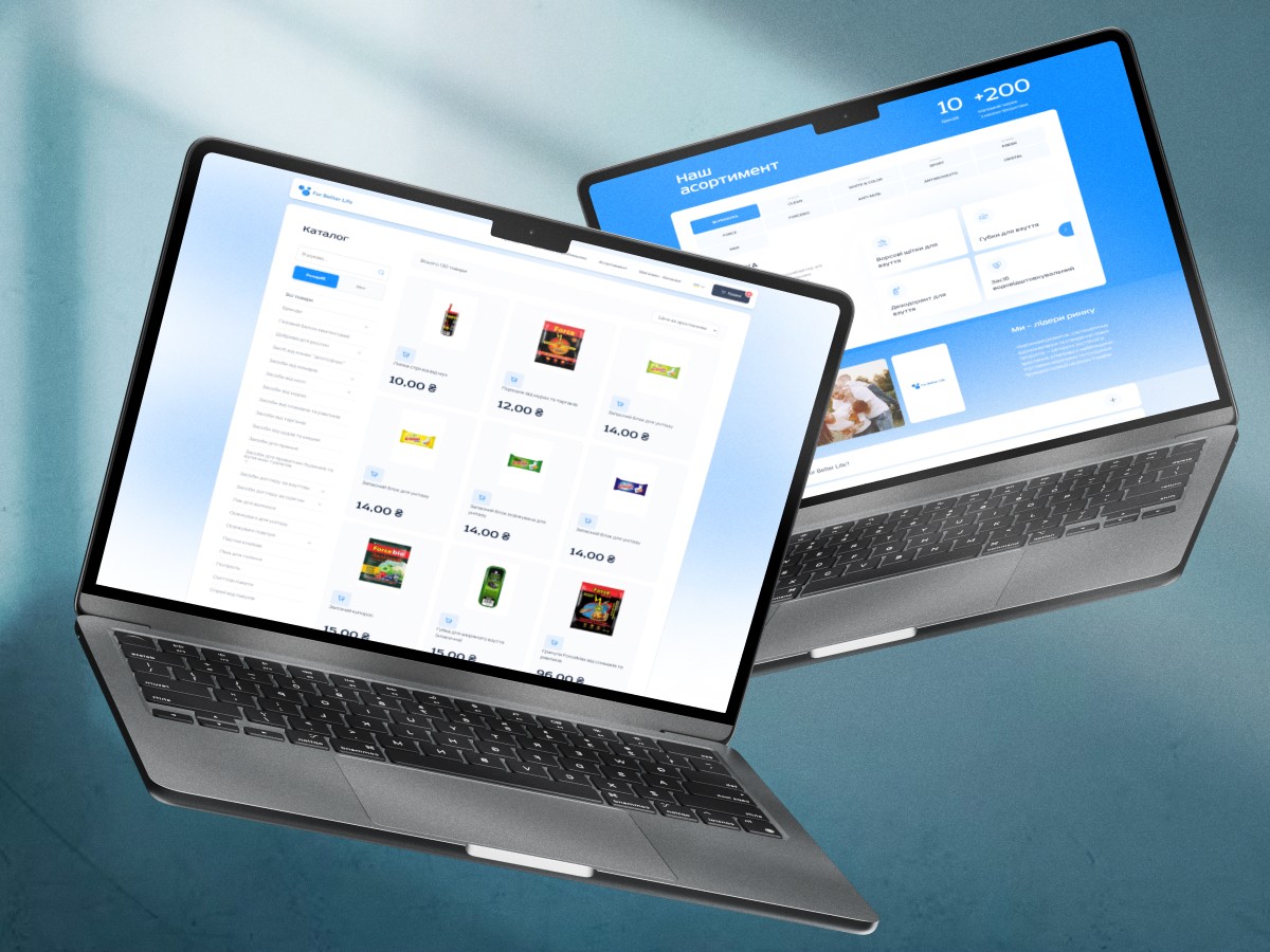 eCommerce platform interface with product catalog, pricing, and category filters