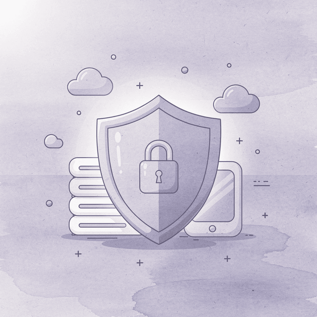 Shield protecting business documents from complexity and stress