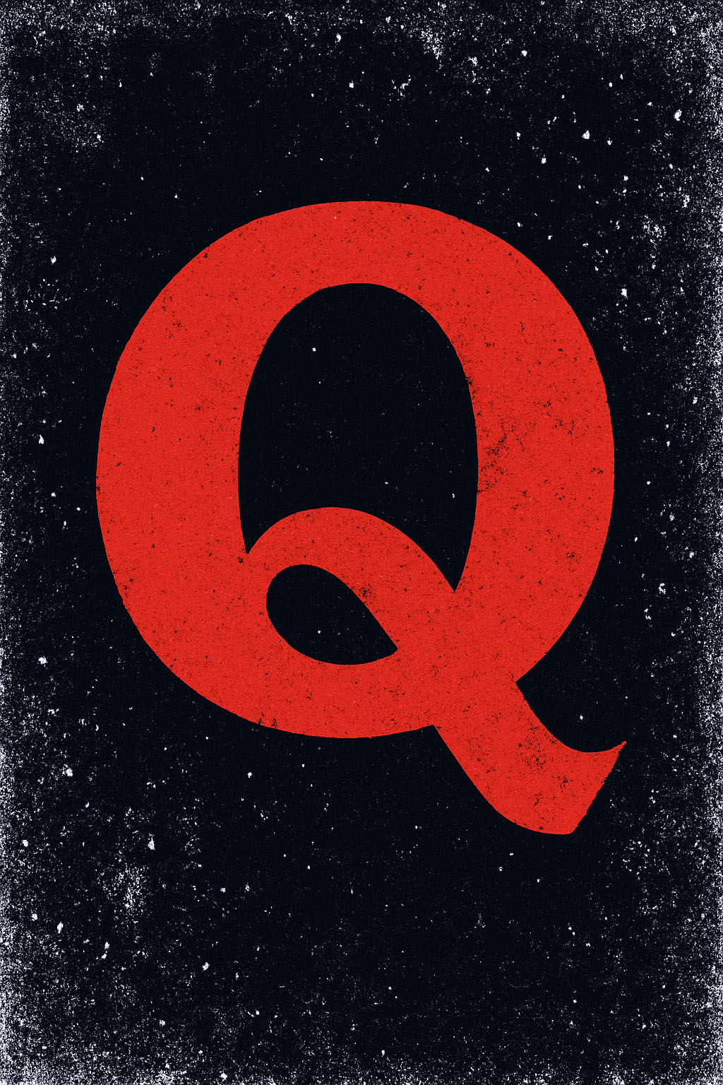 Bold red “Q” logo mark on a textured black background, representing Quickie Studio’s confident, fast-moving, and creative brand identity.